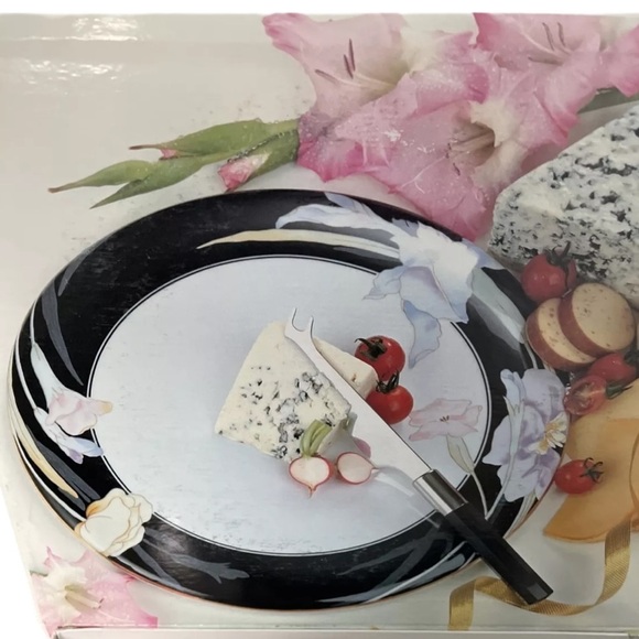 Vintage Mikasa Charisma Black L9050 Cheese Set with Cheese Knife - Picture 5 of 5
